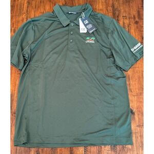 Cutter & Buck Golf Polo Shirt Mens Colonial BASF Logo Green‎ Moisture Wicking L